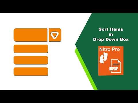 How to Sort and Organize Dropdown List Items in Fillable PDF in Nitro Pro PDF Editor