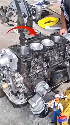 🔥 Fixing a Destroyed Diesel Engine! Piston Installation Satisfying Mechanics #shorts
