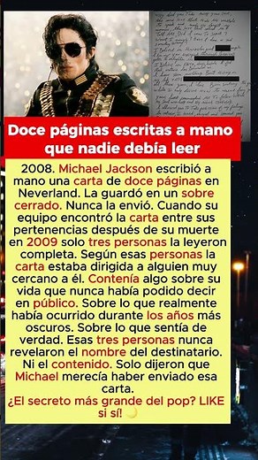 La Carta que Michael Jackson Nunca Envió y lo que Contenía