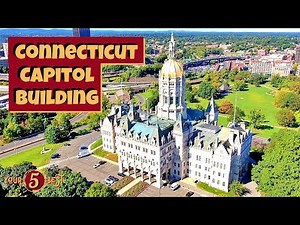 CONNECTICUT STATE CAPITOL Building in Hartford, CT Drone Video