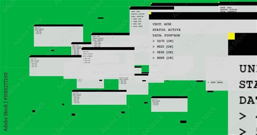 On load panels assembling and sliding on transparent canvas, forming status console to display data