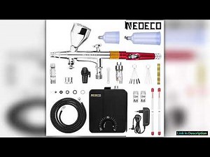 DualAction Airbrush with 30psi Auto Stop Compressor Kit Air Brush Spray Gun for Makeup Nail Paint T