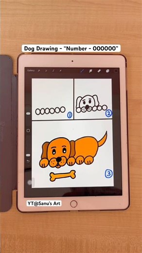 How to Draw a Dog from Number 00000 | Easy Step by Step Drawing Trick #shorts