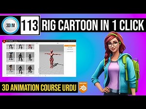 How to Rig any cartoon character in 1 click? | Class 113 of 3D Animation Blender Course By 3DXM