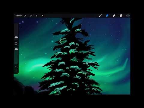 Drawing | North ft northern Lights , Whale. Aurora Borealis