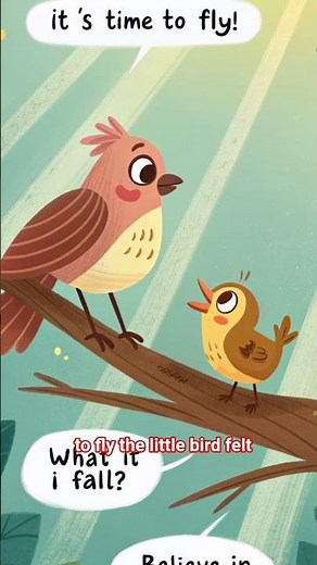 The Little Bird’s First Flight 🐦 English story