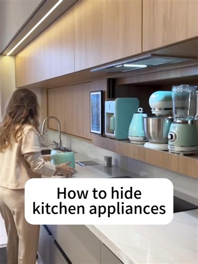 ✨ How to Hide Kitchen Appliances (the Smart Way) ✨ Close it… and it disappears 👀🤍 Open it… and everything is ready to use ☕🍞 🚪 Sliding doors for a clean, seamless look ⬆️ Flip-up doors for easy, head-safe access 👉 Pull-out trays & baskets so appliances come to you No clutter on the countertop. Just smooth, effortless kitchen flow 😌✨ Because the best kitchen tech is the one you don’t see 😉 Which combo would you try? 👇 #ModernHome #HiddenKitchen #ApplianceGarage #SmartKitchenDesign #Kitche