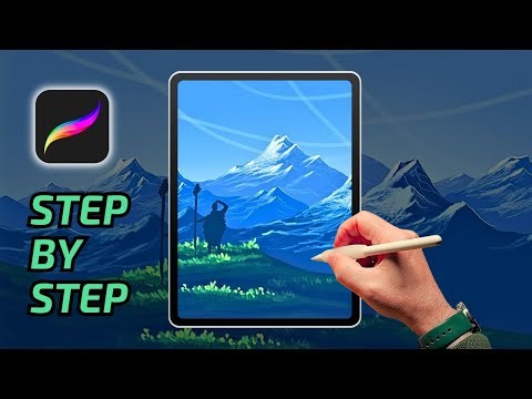 PROCREATE MOUNTAINS Easy Step by Step Drawing Tutorial