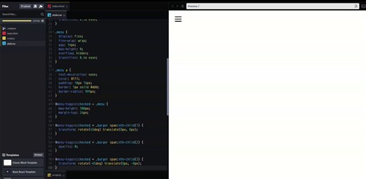 How to build a wrap burger menu with HTML + CSS 🍔Perfect for landing pages, portfolios, and responsive navbars. 👇We’ll use:input type="checkbox" → controls open/close statelabel → becomes the burger buttonnav → the menu that appears when checkedThe checkbox acts like a tiny CSS state manager.
