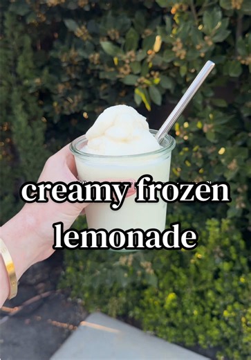 2 ingredient creamy frozen lemonade perfect for pregnancy cravings or just for poolside sipping this summer !!!! #frozenlemonade #pregnancycraving #ninjaslushirecipes #2ingredients #creamylemonade