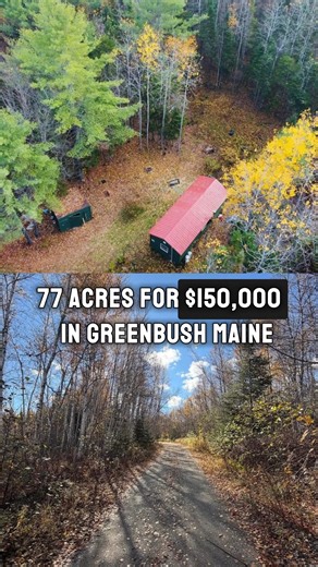 77 Acres | Off-Grid Forest Retreat A private woodland holding with hardwood timber, wetlands, and wildlife habitat surrounding a simple off-grid cabin. Solar power, drilled well, wood heat, and trails weaving through forested terrain. This isn’t just a camp. It’s your own stretch of Maine wilderness. | Log Homes