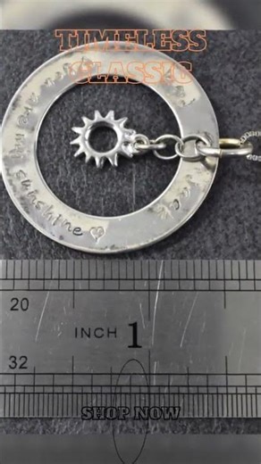 19" Sterling Silver 925 Flat Open Work You Are My Sunshine Pendant Necklace