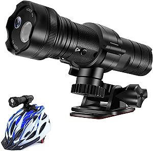 TANGMI Motorcycle Helmet Camera, 1080P 4K Sports Action Camera Bike Camera Video Camera 120° Wide Angle IP66 Waterproof 5 Modes Flashlight with Compass for Outdoor Wilderness, Bicycle, Climbing