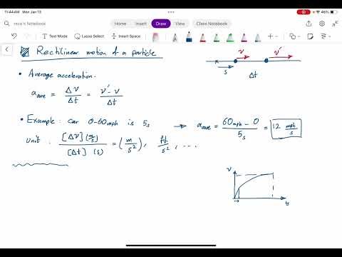 Dynamics - Rectilinear motion of a particle - acceleration