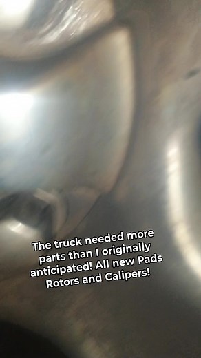 1.4K views | Turns out the calipers started sticking and that's what caused the pads to wear out so fast. My truck needed all new pads calipers and rotors all the way around. #newpads #newrotors #newcalipars | Rusty Lindsley | Facebook