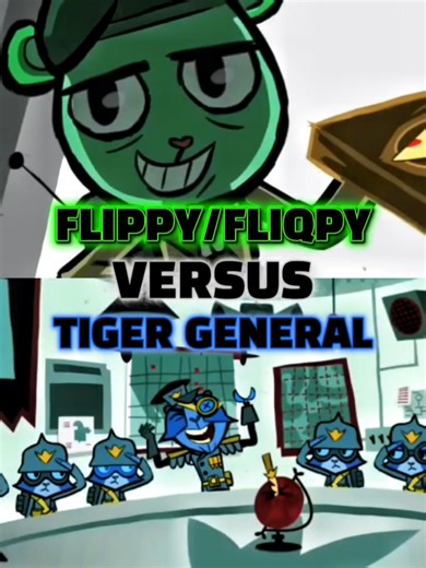 Flippy/Fliqpy vs Tiger general Happy tree friends htf Ka-pow #htf #happytreefriends #flippy #fliqpy