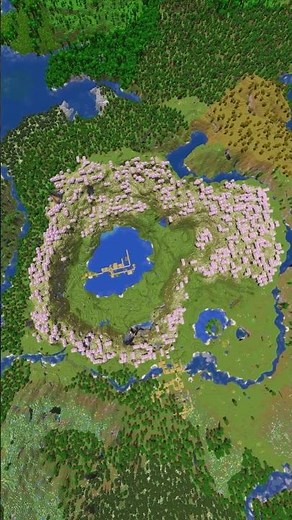 Minecraft Cherry Grove Lake Village Seed!