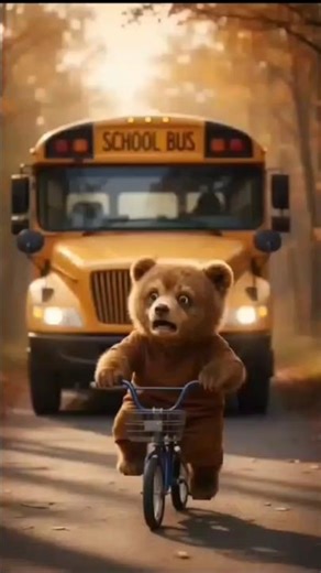 🔥 Title Options (choose one)“When You’re Late for School… But You’re a Bear 🐻🚲”