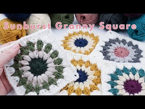 How to Crochet a Sunburst Granny Square | Easy Step-by-Step Tutorial