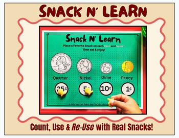US Coins Snack Mat | Money Math for Preschool & Kindergarten | Coin Names