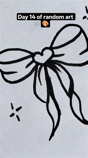 Day 14 of random art 🎨 ✨ #cuteart #pinterestinspired #scribble | how to draw a bow |