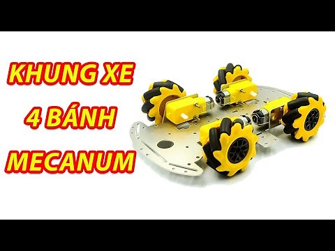 Bộ khung xe 4 bánh Mecanum (A51R) | Bánh xe Đa Hướng làm Robot