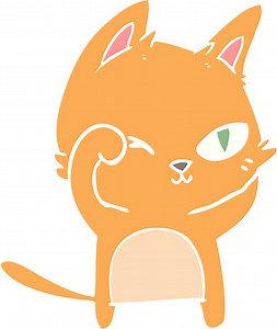 flat color style cartoon cat rubbing eye
