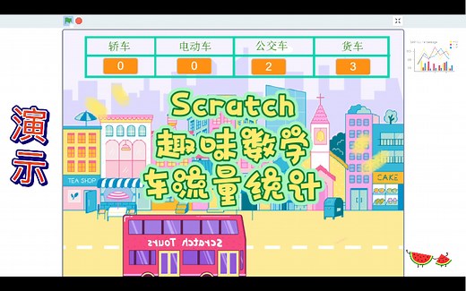 Scratch编程 趣味数学 车流量统计 (附程序)