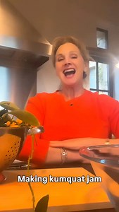 Rubbish at making videos but the kumquat jam is amazing. Use any fruit. One large colander of fruit with seeds removed. About 4inches of water and add 1.5 cups of sugar - you don’t want too sweet but kumquats are quite bitter. Some vanilla essence or real vanilla and a dash of whiskey. Boil then simmer for about 20 mins. Careful not to burn the bottom of the pan like I did. When sticky on back of spoon it’s ready and spoon into double sterilized jam jars. Delicious 🤤 | Debbie Travis