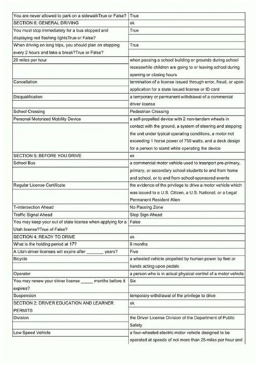 Utah Driver Handbook Flashcards video