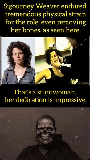 In Alien (1979), Sigourney Weaver endured tremendous physical strain for the role, even removing