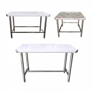 [Hot Item] Single Layer Stainless Steel Work Table with Open Base Kitchen Island Stainless Steel Work Station for Food Prepping Table