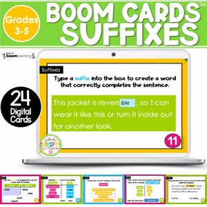Suffixes Boom Cards Digital Task Cards Fun Morpheme & Morphology Activities