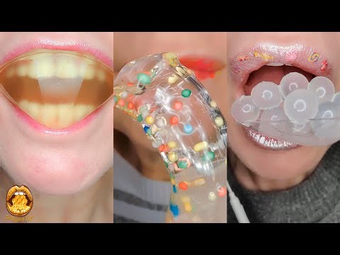 8 Minutes Of ASMR Satisfying Eating CLEAR Foods And Drinks Mukbang 먹방