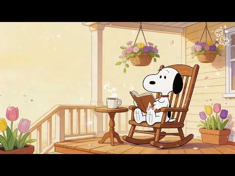 Snoopy’s Peaceful Spring Porch 🌷☕ | Cozy Lofi Beats for Study, Relax & Gentle Mornings