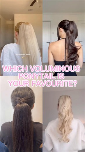 4 elegant voluminous ponytails which is your favourite? #hairstyle #ytshorts #hairtutorial #tutorial