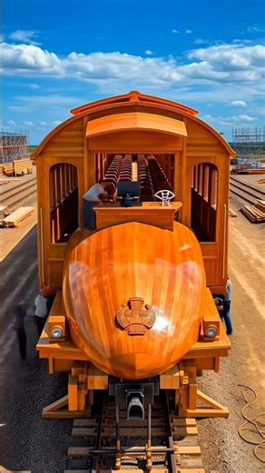 🚄🪵 Giant Wooden Bullet Train Build — 10s Timelapse