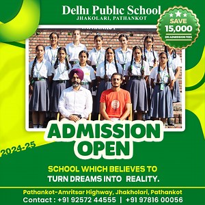 Delhi Public School, Jhakolari - Pathankot offers SAVE 15,000 for the session 2024-25. 𝑯𝒖𝒓𝒓𝒚 𝑼𝒑! 𝑳𝒊𝒎𝒊𝒕𝒆𝒅 𝑺𝒆𝒂𝒕𝒔! 𝑬𝒏𝒓𝒐𝒍 𝑵𝒐𝒘! Admissions Open for Pre-Nursery to 9th Std at Delhi Public School, Jhakolari Pathankot. Don't miss the chance to get your child into the Best School in Pathankot. To Know more call us at: 9257244555, 9781600056 or visit - www.dpspathankot.com | Delhi Public School Pathankot - DPS Pathankot