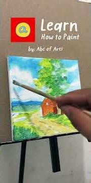 How to Paint Landscape | Cabin near the road #painting #acrylicscenery #easytopaint