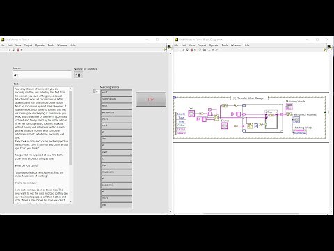 LabVIEW exercise on Strings: Words Search in a Text