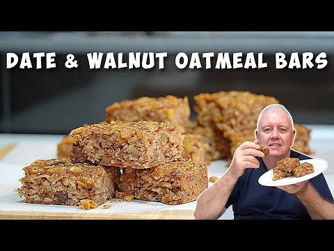 DATE & Walnut OATMEAL Bars - Hold the cake!! - No flour, no sugar!