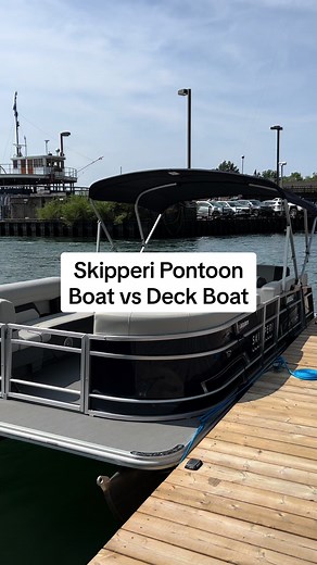 Our pontoon boats are very popular! Today Andrew will explain a few differences between the pontoons and the standard deck boats in our fleet 😎 #skipperi #boat #boatlife #pontoon #lake #lakeontario #canada