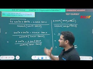 Trigonometric Identities | Lec-12 | ICSE 10th |Selina Fast #revision