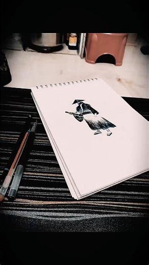 Pen work The samurai quick sketch #art #animedrawing #samurai