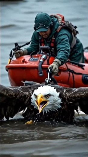 Rescuing a Drowning Bald Eagle #wildlife
