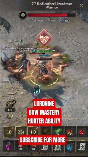 BOW MASTERY USING HUNTER ABILITY IS THE BEST FOR FARMING😍 #bowmastery #lordnine #bow #hunter