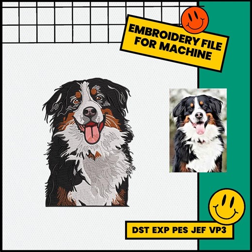 Custom Pet Embroidery Design File, Personalized Dog Cat Portrait Digitizing (digital File - 4 Sizes) - Etsy