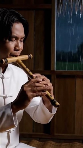 Cambodian Traditional Flute with Rain Sounds 🌧️ | Deep Sleep & Peaceful Night Relaxation.