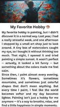 My Favorite Hobby | English Short Story + Vocabulary #englishforbeginners #english #readingeanglish