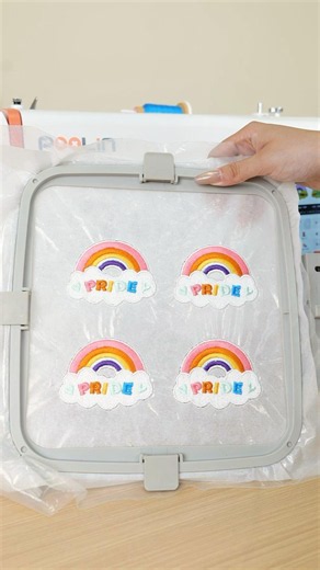 4 Patches in One Hoop! Watch the EOC06 Maximize Embroidery Efficiency #shorts